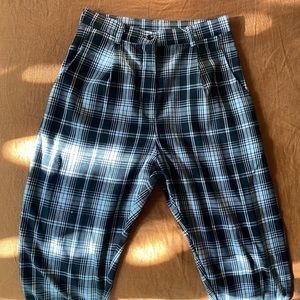 vintage black and white plaid pants